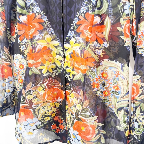 Cabi Floral Sheer Blouse Size Small S - Picture 5 of 10